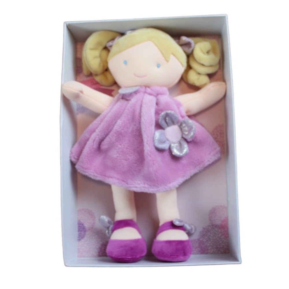Jolijou Paris Demoiselle Pretty Plush Baby Doll Infant Toy Lovey Purple 11" NEW